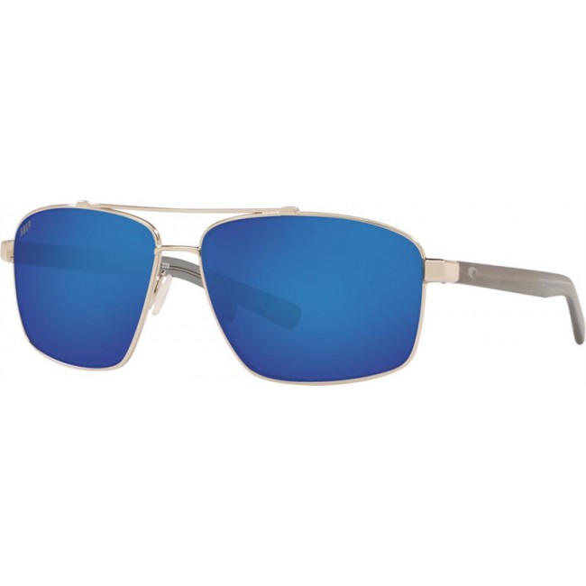 Costa Flagler Sunglasses Silver Frame Blue Lens