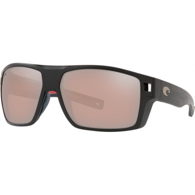 Costa Freedom Series Diego Sunglasses Matte Usa Black Frame Copper Silver Lens
