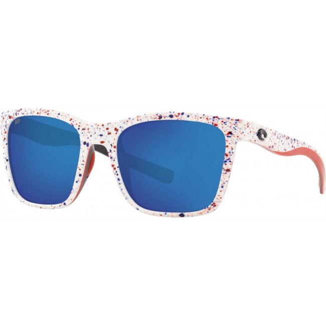 Costa Freedom Series Panga Sunglasses Shiny White Firework Frame Blue Lens