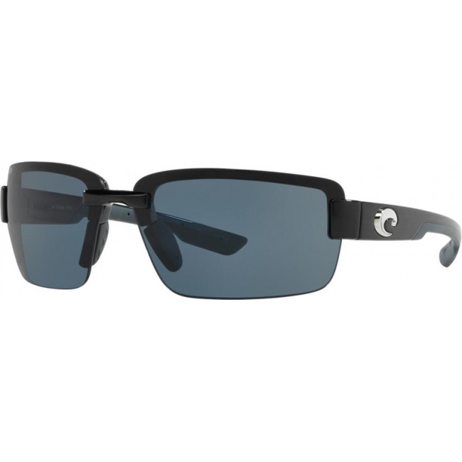 Costa Galveston Sunglasses Shiny Black Frame Grey Lens