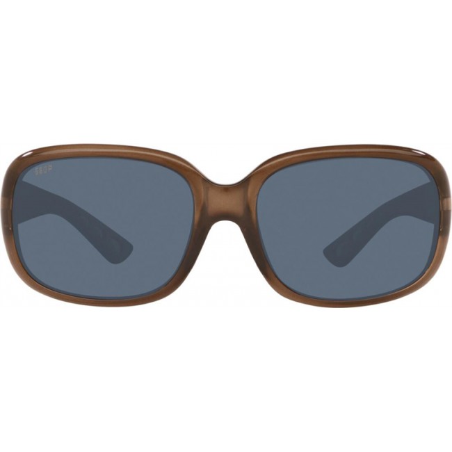 Costa Gannet Sunglasses Shiny Taupe Crystal Frame Grey Lens