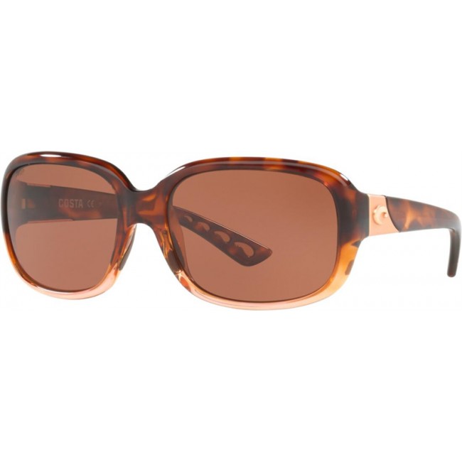 Costa Gannet Sunglasses Shiny Tortoise Fade Frame Copper Lens
