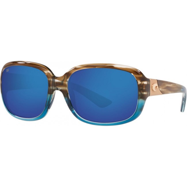 Costa Gannet Sunglasses Shiny Wahoo Frame Blue Lens