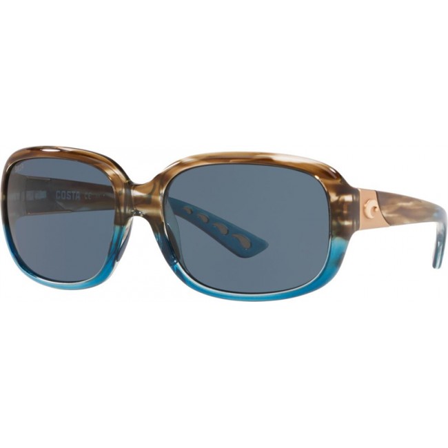 Costa Gannet Sunglasses Shiny Wahoo Frame Grey Lens
