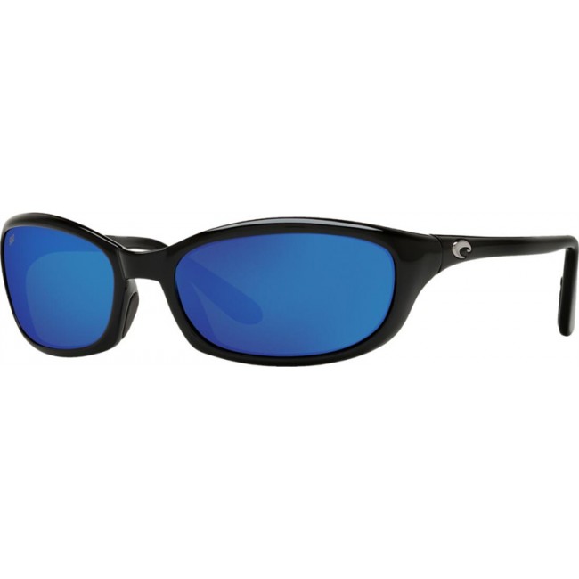 Costa Harpoon Sunglasses Shiny Black Frame Blue Lens