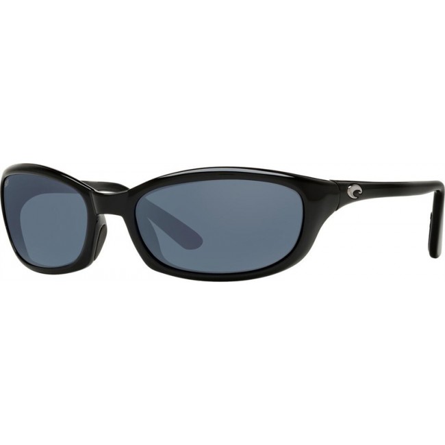 Costa Harpoon Sunglasses Shiny Black Frame Grey Lens