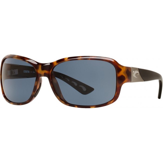 Costa Inlet Sunglasses Retro Tortoise Frame Grey Lens