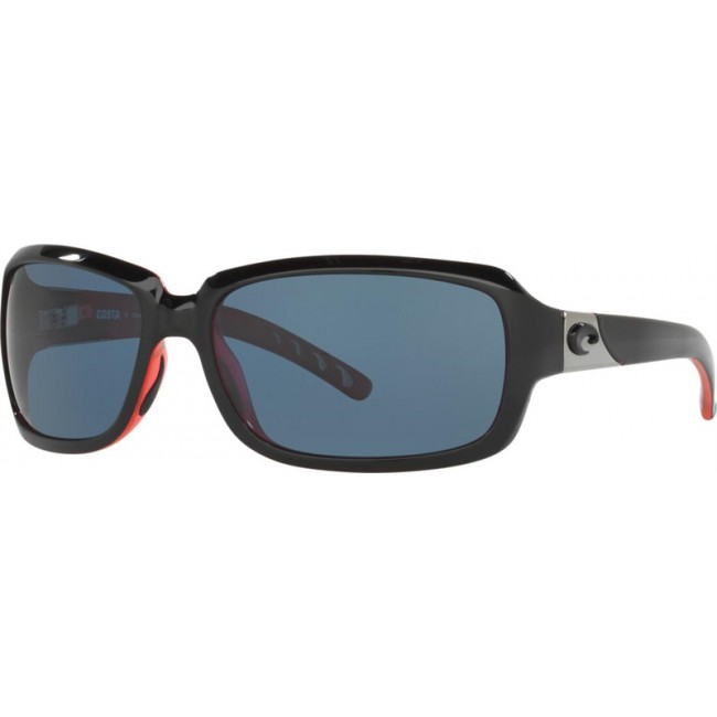 Costa Isabela Sunglasses Black Coral Frame Grey Lens