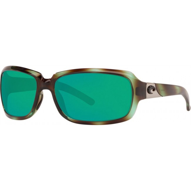 Costa Isabela Sunglasses Shiny Seagrass Frame Green Lens