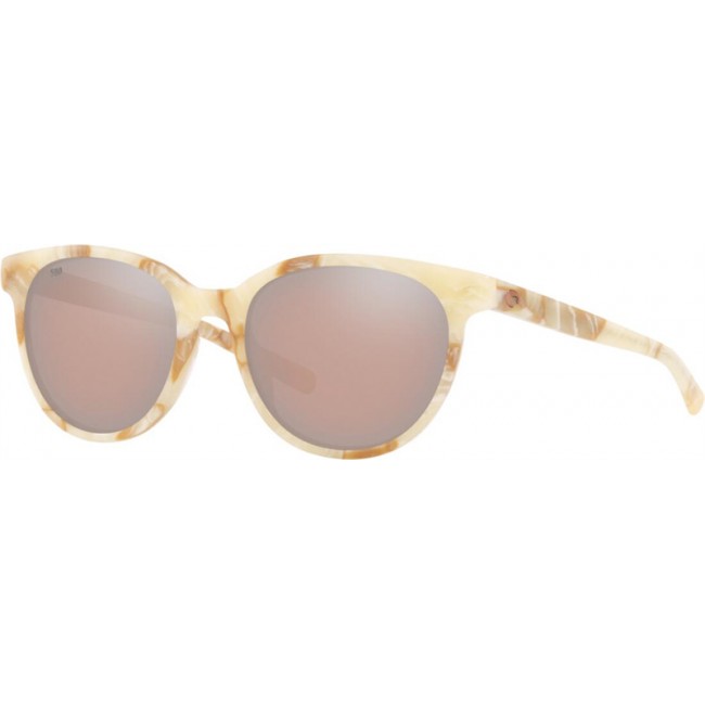 Costa Isla Sunglasses Shiny Seashell Frame Copper Silver Lens