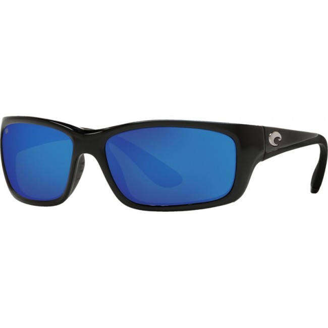 Costa Jose Sunglasses Shiny Black Frame Blue Lens