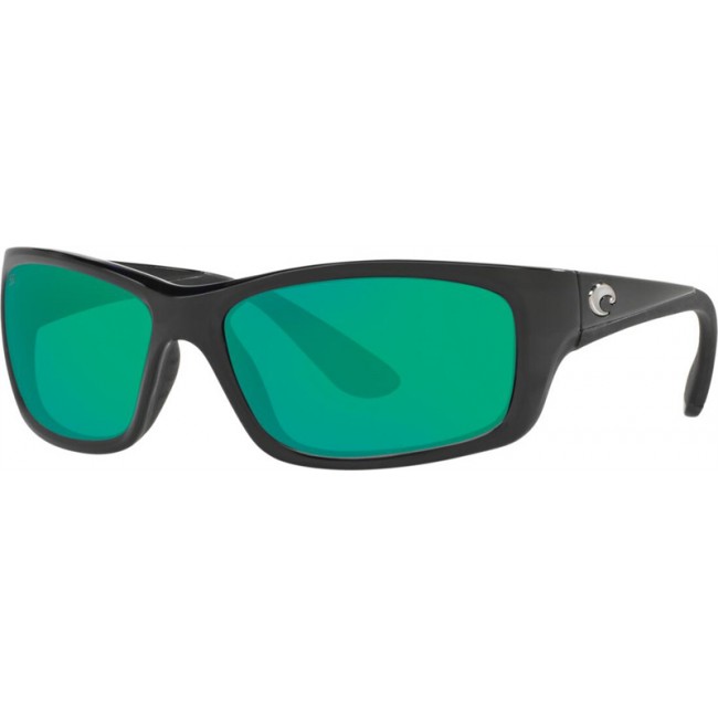 Costa Jose Sunglasses Shiny Black Frame Green Lens