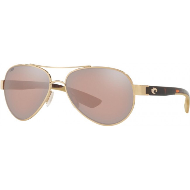 Costa Loreto Sunglasses Rose Gold Frame Copper Silver Lens