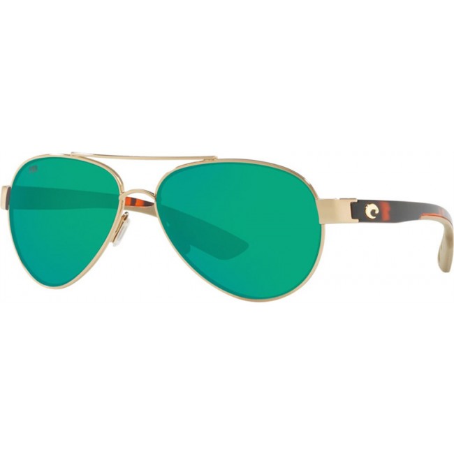 Costa Loreto Sunglasses Rose Gold Frame Green Lens