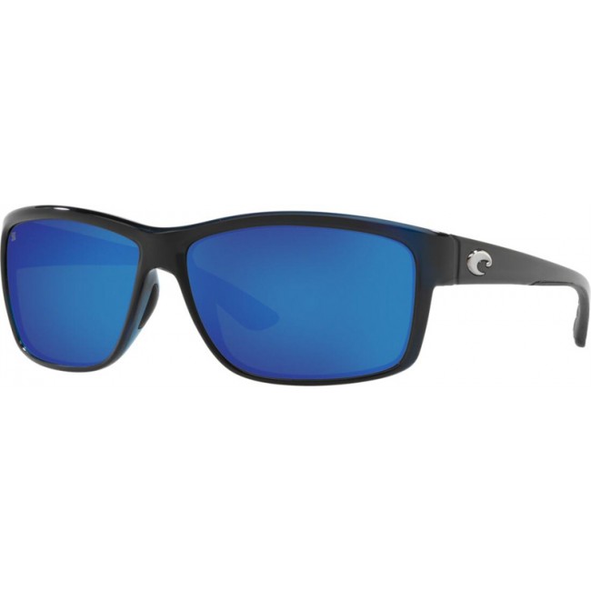 Costa Mag Bay Sunglasses Shiny Black Frame Blue Lens