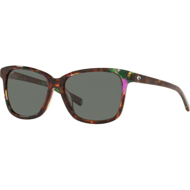 Costa May Sunglasses Shiny Abalone Frame Grey Lens