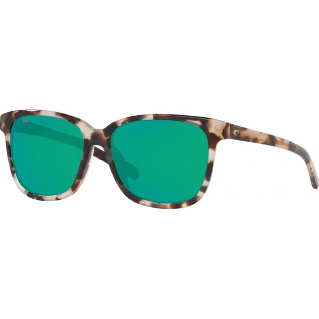 Costa May Sunglasses Shiny Tiger Cowrie Frame Green Lens