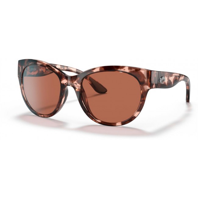 Costa Maya Sunglasses Shiny Coral Tortoise Frame Copper Lens