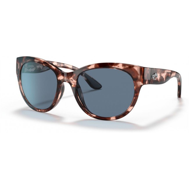 Costa Maya Sunglasses Shiny Coral Tortoise Frame Grey Lens
