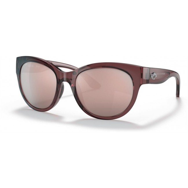 Costa Maya Sunglasses Shiny Urchin Crystal Frame Copper Silver Lens