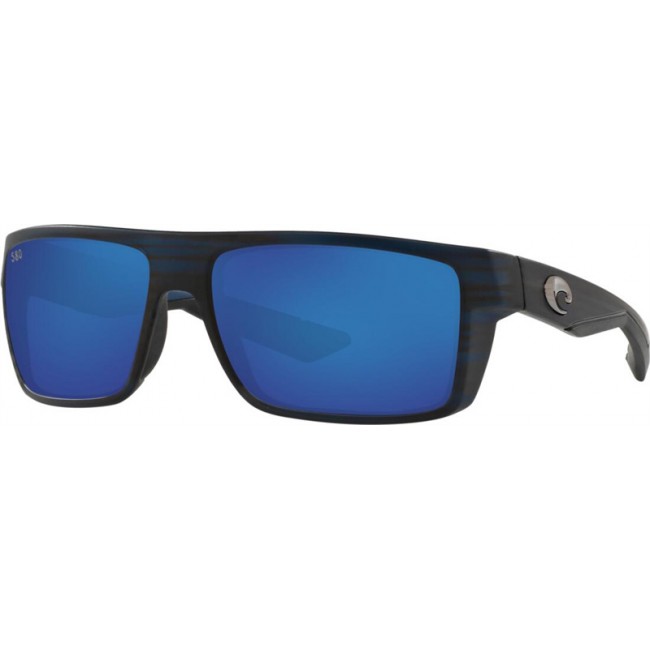 Costa Motu Sunglasses Matte Black Teak Frame Blue Lens