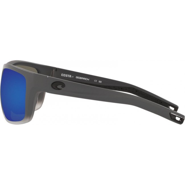Costa Ocearch Broadbill Sunglasses Ocearch Matte Fog Gray Frame Blue Lens