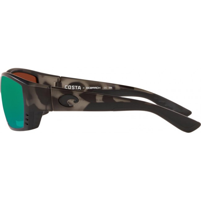 Costa Ocearch Tuna Alley Sunglasses Tiger Shark Ocearch Frame Green Lens