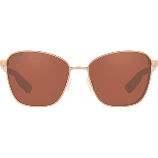Costa Paloma Sunglasses Brushed Rose Gold Frame Copper Lens