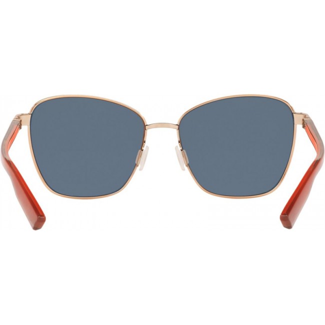 Costa Paloma Sunglasses Brushed Rose Gold Frame Grey Lens