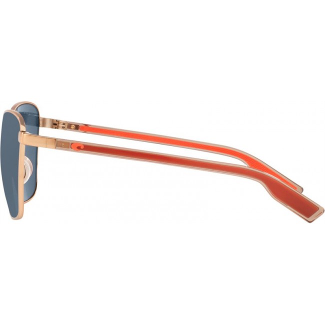 Costa Paloma Sunglasses Brushed Rose Gold Frame Grey Lens