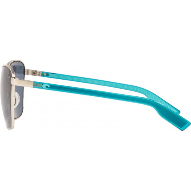 Costa Paloma Sunglasses Brushed Silver Frame Grey Lens
