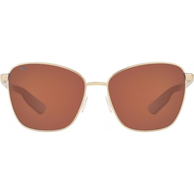 Costa Paloma Sunglasses Shiny Gold Frame Copper Lens