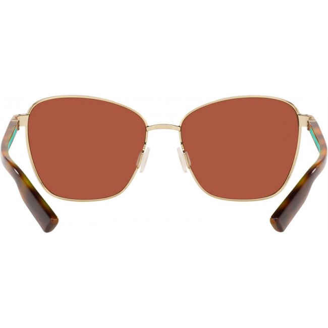 Costa Paloma Sunglasses Shiny Gold Frame Copper Silver Lens