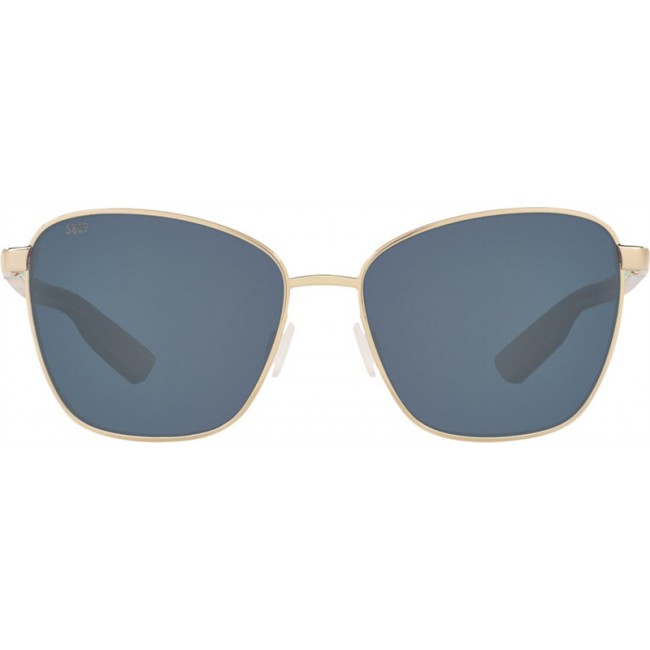 Costa Paloma Sunglasses Shiny Gold Frame Grey Lens