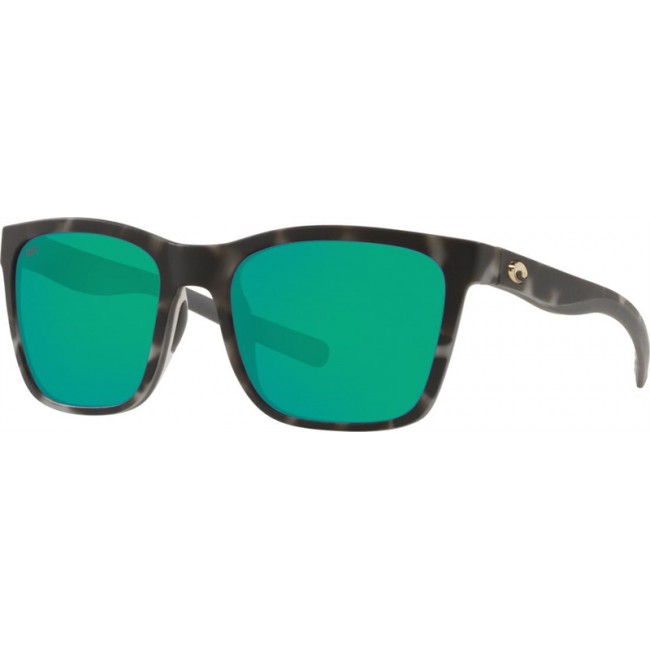 Costa Panga Sunglasses Matte Gray Tortoise Frame Green Lens