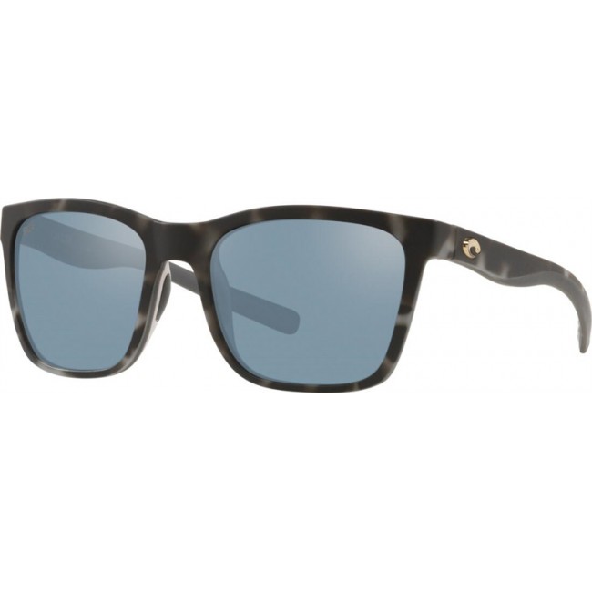 Costa Panga Sunglasses Matte Gray Tortoise Frame Grey Silver Lens