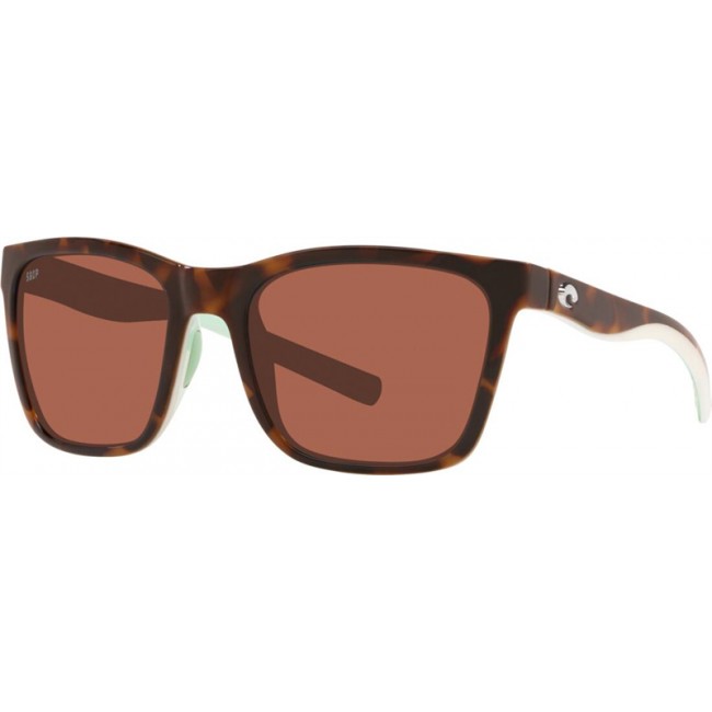 Costa Panga Sunglasses Shiny Tortoise/White/Seafoam Crystal Frame Copper Lens