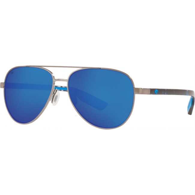 Costa Peli Sunglasses Brushed Gunmetal Frame Blue Lens