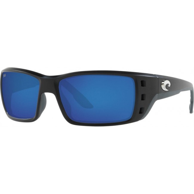 Costa Permit Sunglasses Matte Black Frame Blue Lens
