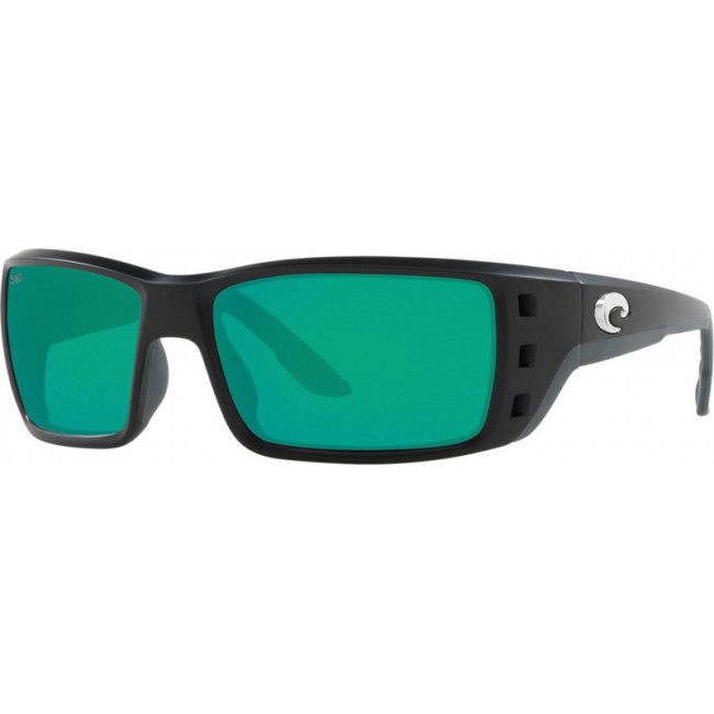 Costa Permit Sunglasses Matte Black Frame Green Lens