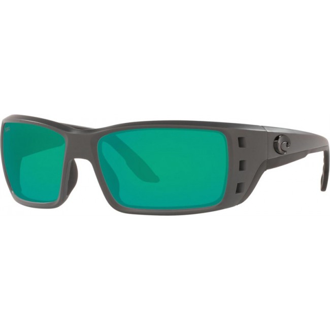 Costa Permit Sunglasses Matte Gray Frame Green Lens