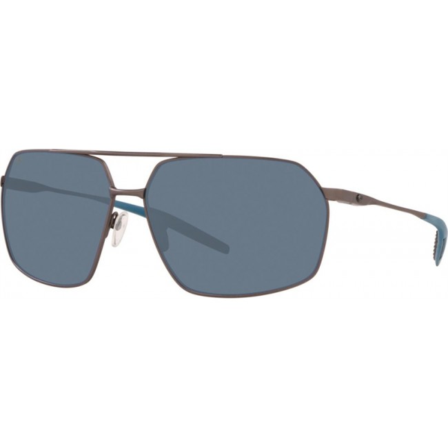 Costa Pilothouse Sunglasses Matte Dark Gunmetal Frame Grey Lens
