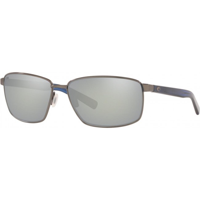 Costa Ponce Sunglasses Brushed Gunmetal Frame Grey Silver Lens
