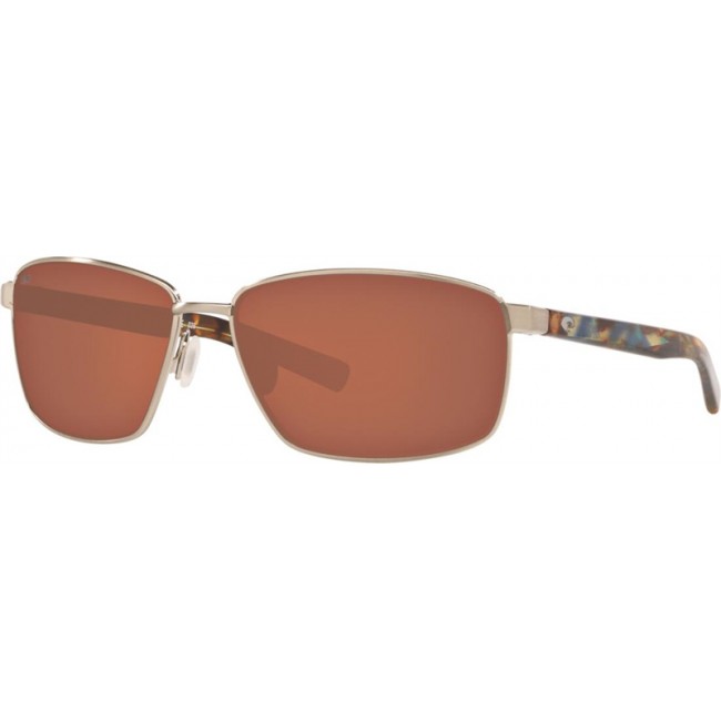 Costa Ponce Sunglasses Brushed Silver Frame Copper Lens