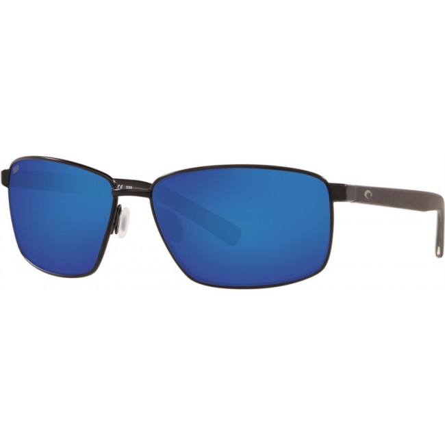Costa Ponce Sunglasses Matte Black Frame Blue Lens