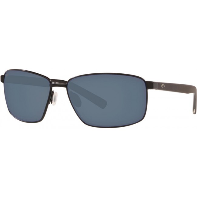 Costa Ponce Sunglasses Matte Black Frame Grey Lens