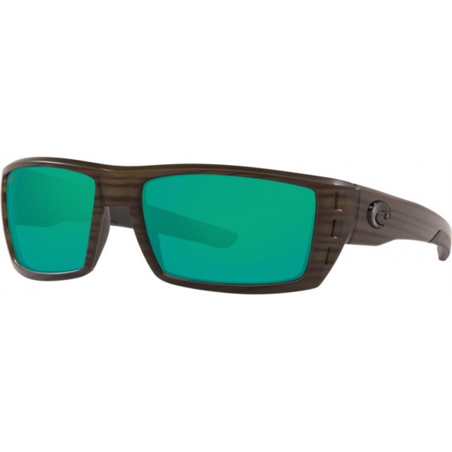 Costa Rafael Sunglasses Matte Olive Teak Frame Green Lens