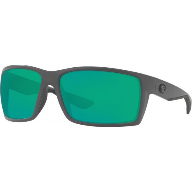 Costa Reefton Sunglasses Matte Gray Frame Green Lens