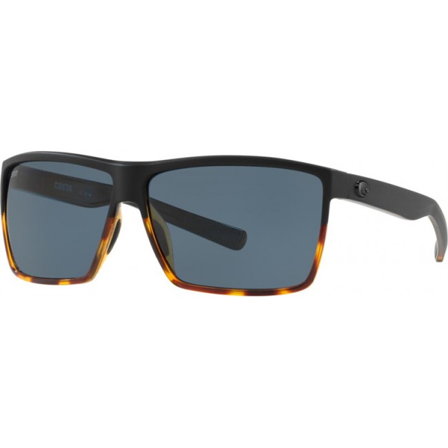 Costa Rincon Sunglasses Black/Shiny Tort Frame Grey Lens