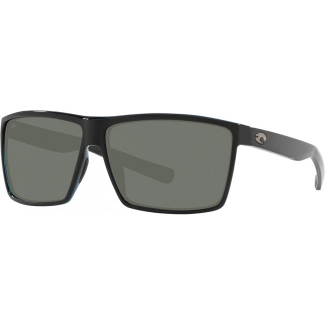 Costa Rincon Sunglasses Shiny Black Frame Grey Lens